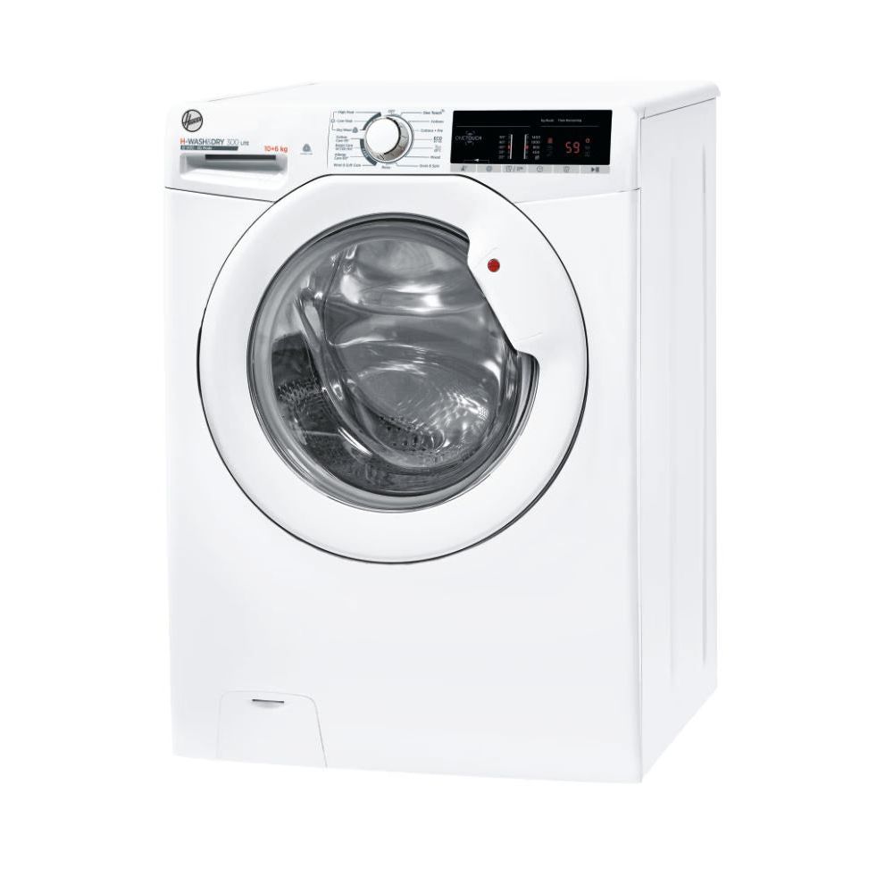 Hoover H-Wash &amp; Dry 300 Lite 10KG/6KG 1400RPM Freestanding Washer Dryer - White | H3D 4106TE/1-80 from Hoover - DID Electrical