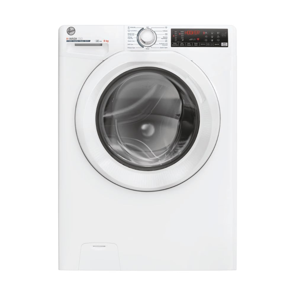 Hoover H-WASH 350 8KG 1400RPM Freestanding Washing Machine - White | H3WPS486TAM6-80 from Hoover - DID Electrical