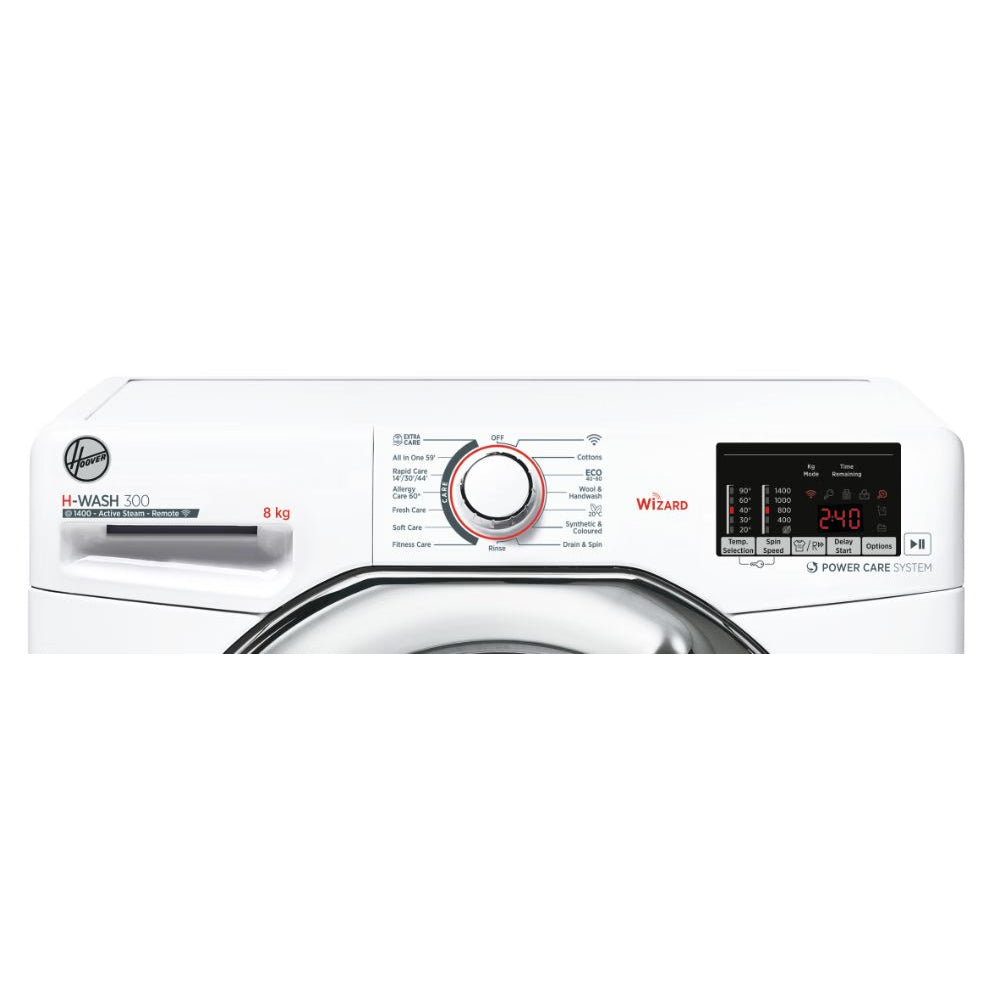 Hoover H-Wash 300 Lite 8KG Front Loader Freestanding Washing Machine - White | H3WS485DACE/1-80 from Hoover - DID Electrical