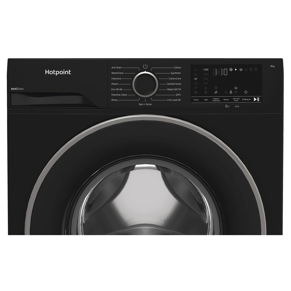 Hotpoint 9KG 1400RPM Freestanding Washing Machine - Black | H 91B ANTI STAIN IRE from Hotpoint - DID Electrical