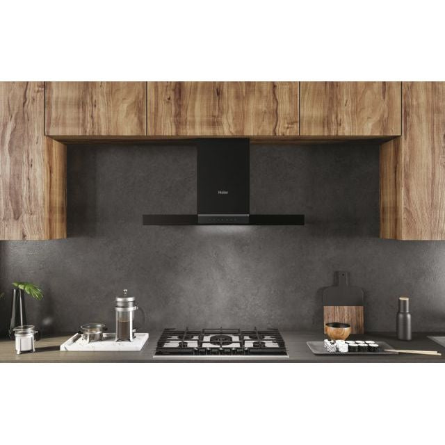 Haier I-Link 90CM Chimney Cooker Hood - Black | HATS9DS46BWIFI from Haier - DID Electrical