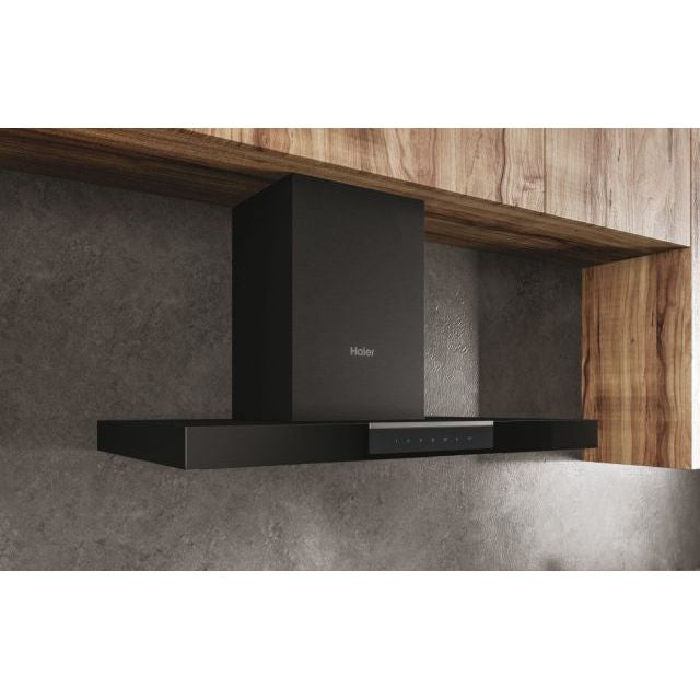 Haier I-Link 90CM Chimney Cooker Hood - Black | HATS9DS46BWIFI from Haier - DID Electrical
