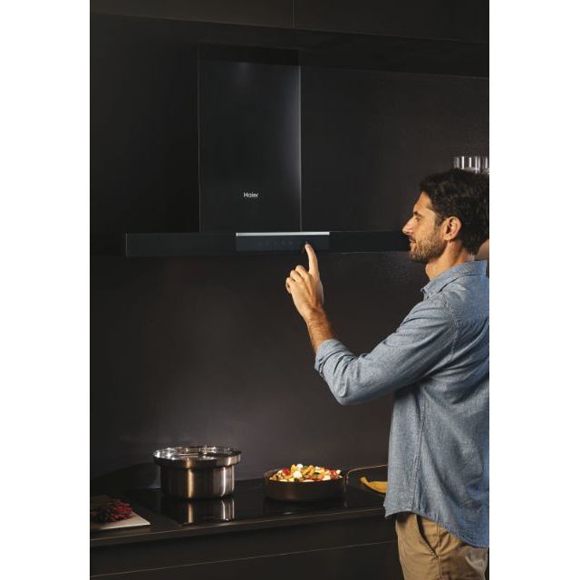 Haier I-Link 90CM Chimney Cooker Hood - Black | HATS9DS46BWIFI from Haier - DID Electrical