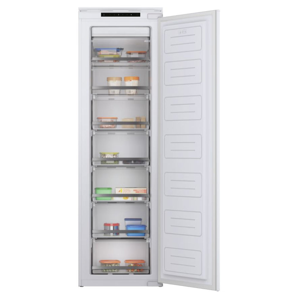 Haier UP 55 Series 6 200L Frost Free Built-In Upright Freezer - White | HAUN518EWK from Haier - DID Electrical