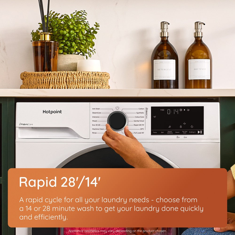 Hotpoint 12KG 1300RPM Freestanding Washing Machine - White | HBCA123CAREUK