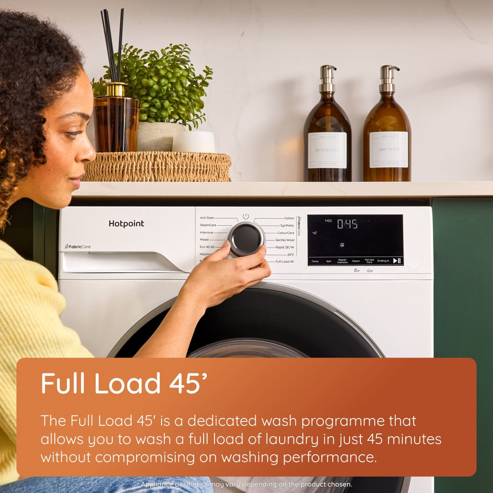 Hotpoint 12KG 1300RPM Freestanding Washing Machine - White | HBCA123CAREUK