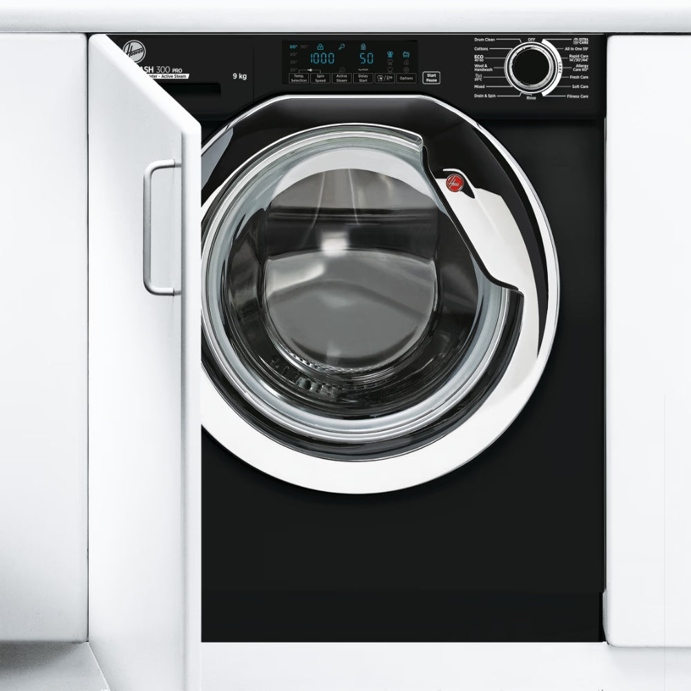 Hoover H-WASH 300 PRO 9KG 1600RPM Built-in Washing Machine - Black | HBWOS69TAMCBET80 from Hoover - DID Electrical