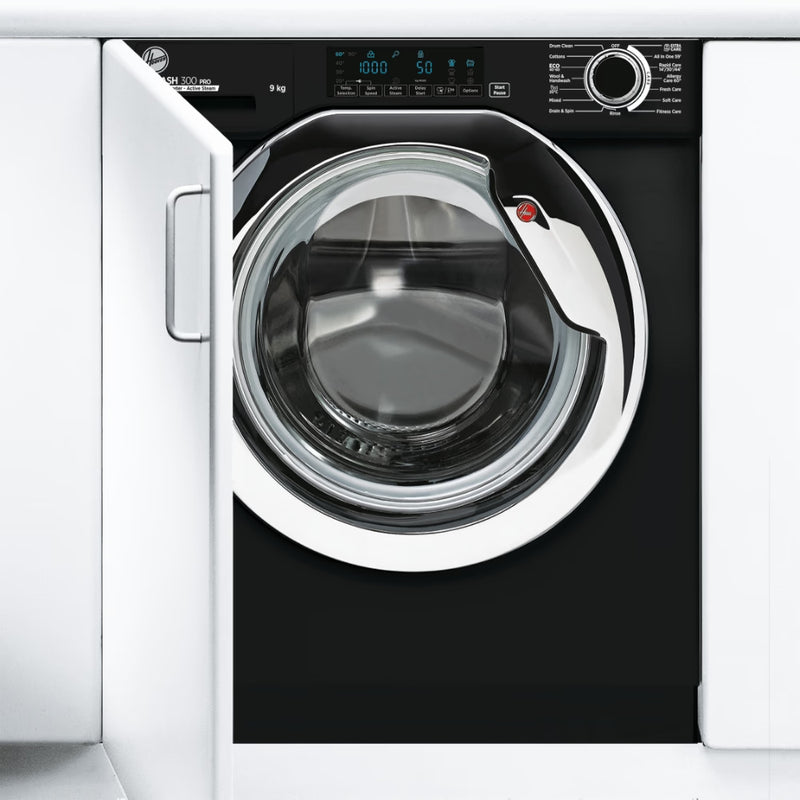 Hoover H-WASH 300 PRO 9KG 1600RPM Built-in Washing Machine - Black | HBWOS69TAMCBET80 from Hoover - DID Electrical