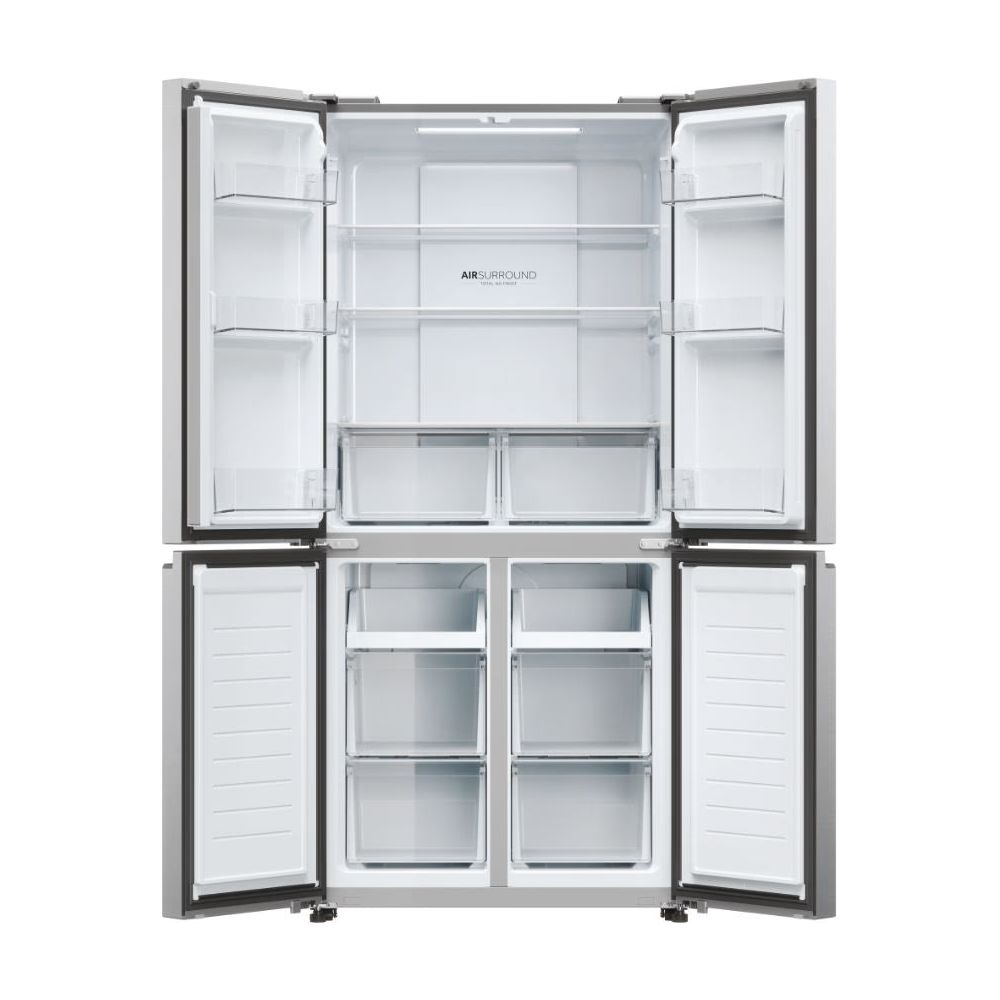 Haier Cube 83 Series 3 467L Frost Free Freestanding Multi Door Fridge Freezer - Gentle Silver | HCR3818ENMG(UK) from Haier - DID Electrical
