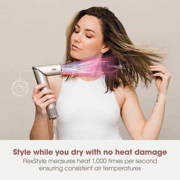 Shark FlexStyle 5-in-1 Air Styler & Hair Dryer with Storage Case - Stone | HD446SLUK from Shark - DID Electrical