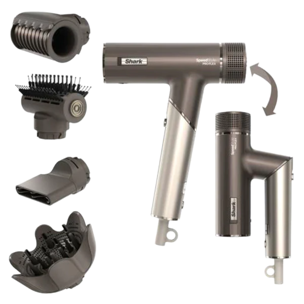 Shark SpeedStyle Pro Flex 4-In-1 High Velocity Hair Dryer - Mocha &amp; Silver | HD542UK from Shark - DID Electrical