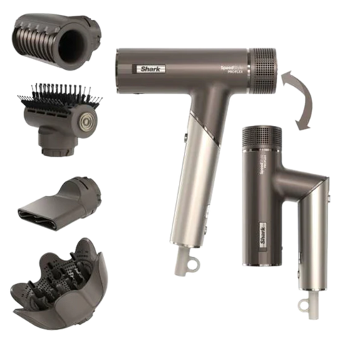 Shark SpeedStyle Pro Flex 4-In-1 High Velocity Hair Dryer - Mocha & Silver | HD542UK