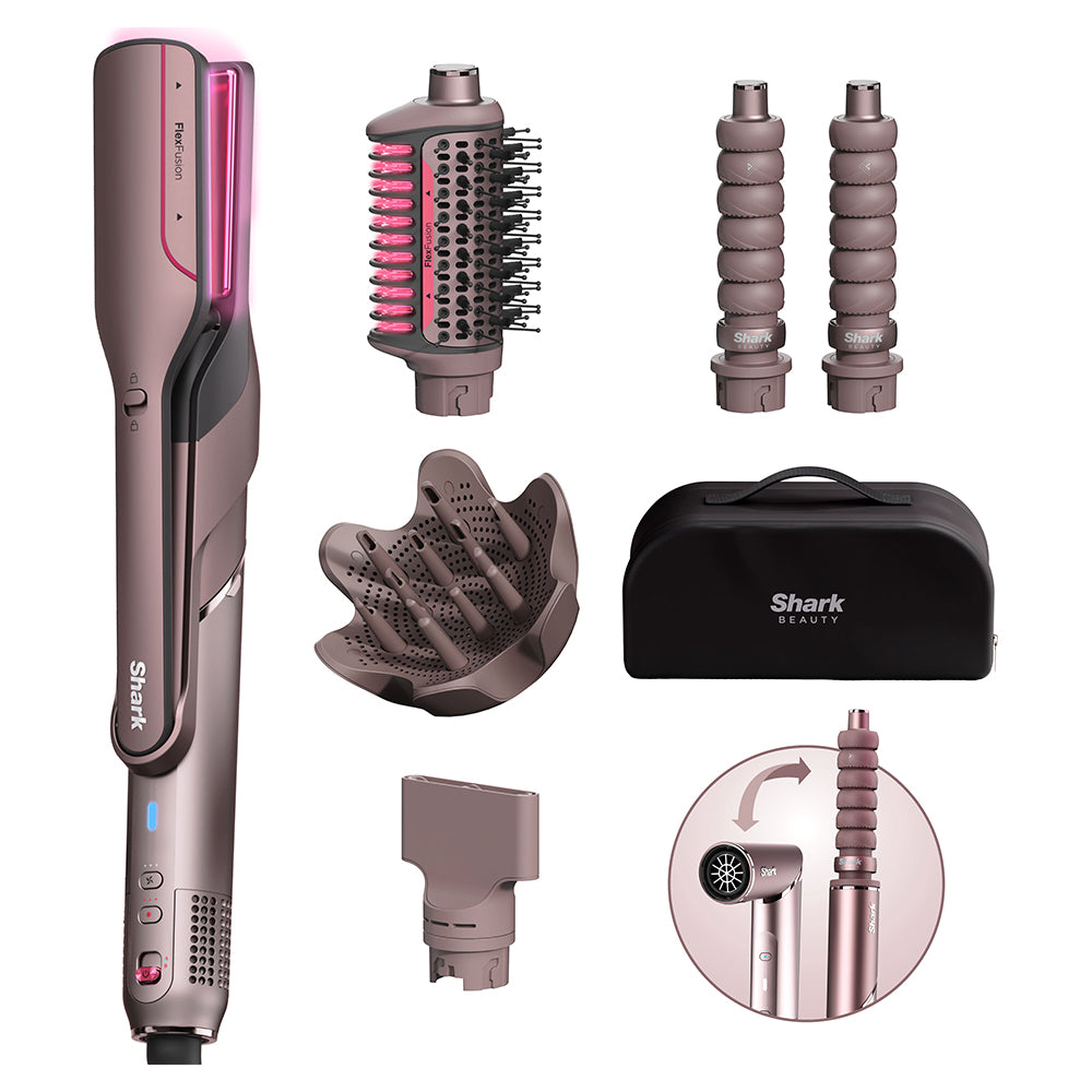 Shark FlexFusion 5-in-1 Air Styler & Dryer Ceramic Straightener - Cosmic Blush | HD652SUK from Shark - DID Electrical ()