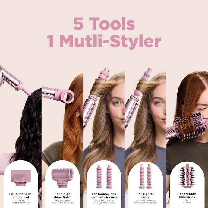 Shark FlexStyle IonCurl 4-in-1 Air Styler & Hair Dryer - Pink | HD850UKPK