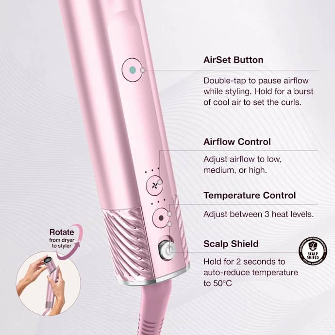 Shark FlexStyle IonCurl 4-in-1 Air Styler & Hair Dryer - Pink | HD850UKPK