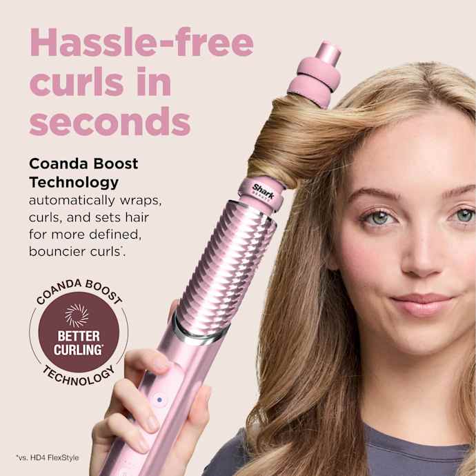 Shark FlexStyle IonCurl 4-in-1 Air Styler & Hair Dryer - Pink | HD850UKPK