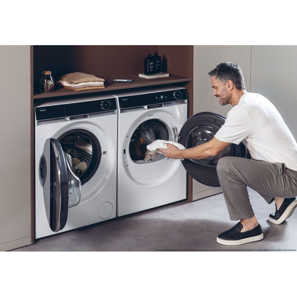 Haier X Series 11 9KG Freestanding Heat Pump Tumble Dryer - White | HD90-A3Q397U1-UK from Haier - DID Electrical