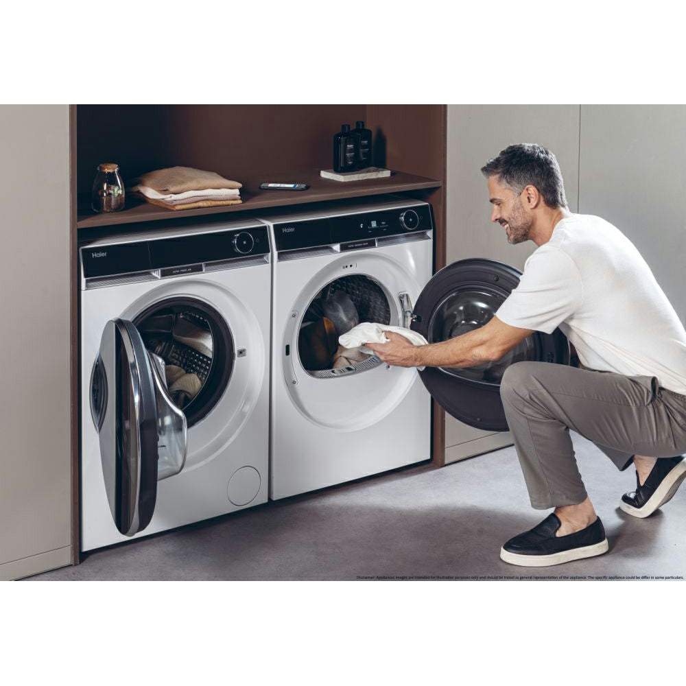 Haier X Series 11 9KG Freestanding Heat Pump Tumble Dryer - White | HD90-A3Q397U1-UK from Haier - DID Electrical