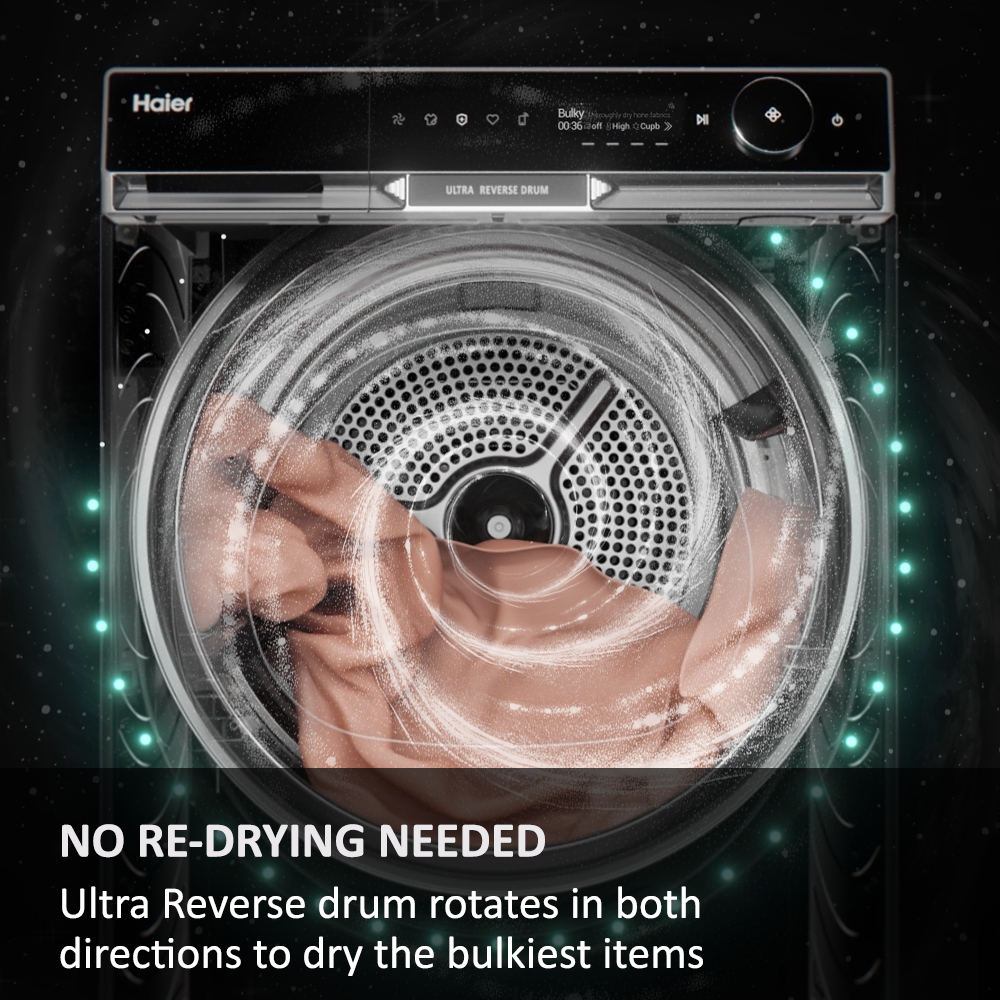 Haier X Series 11 9KG Freestanding Heat Pump Tumble Dryer - White | HD90-A3Q397U1-UK from Haier - DID Electrical