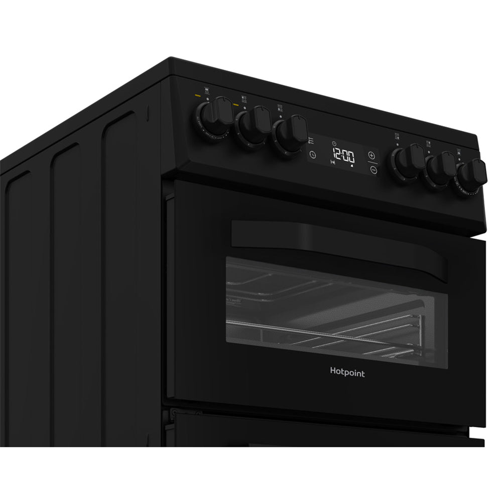 Hotpoint 50CM Freestanding Electric Cooker - Black | HDE5VDCB from Hotpoint - DID Electrical