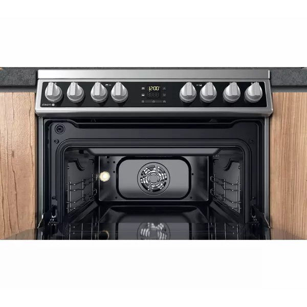 Hotpoint 60cm Freestanding Electric Double Cooker - Inox | HDM67V8D2CX from Hotpoint - DID Electrical