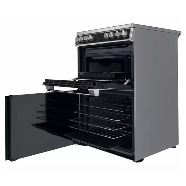 Hotpoint 60cm Freestanding Electric Double Cooker - Inox | HDM67V8D2CX from Hotpoint - DID Electrical