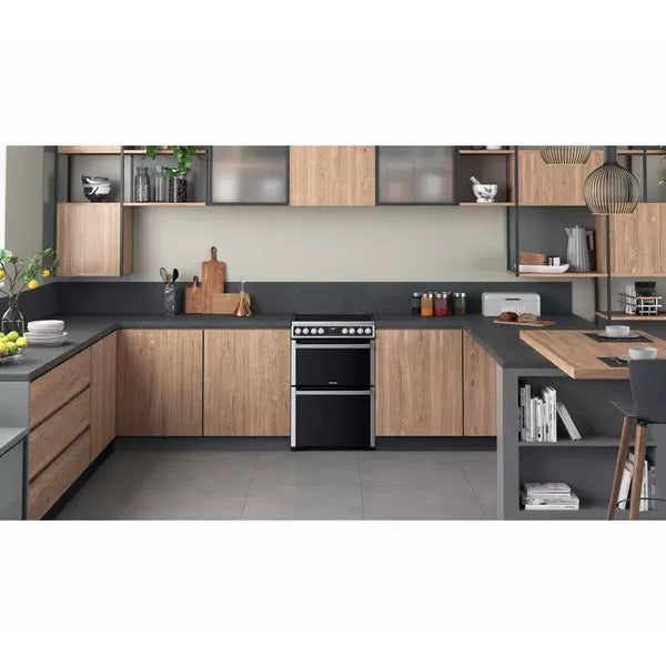 Hotpoint 60cm Freestanding Electric Double Cooker - Inox | HDM67V8D2CX from Hotpoint - DID Electrical