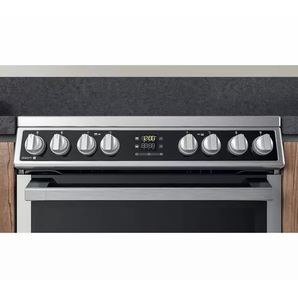 Hotpoint 60cm Freestanding Electric Double Cooker - Inox | HDM67V8D2CX from Hotpoint - DID Electrical