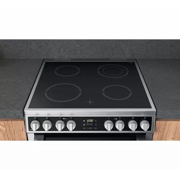 Hotpoint 60cm Freestanding Electric Double Cooker - Inox | HDM67V8D2CX from Hotpoint - DID Electrical