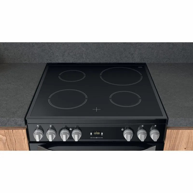 Hotpoint 60cm Freestanding Electric Double Cooker - Black | HDM67V9HCB from Hotpoint - DID Electrical