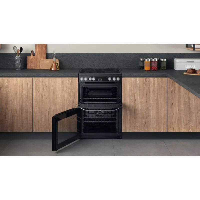 Hotpoint 60cm Freestanding Electric Double Cooker - Black | HDM67V9HCB from Hotpoint - DID Electrical
