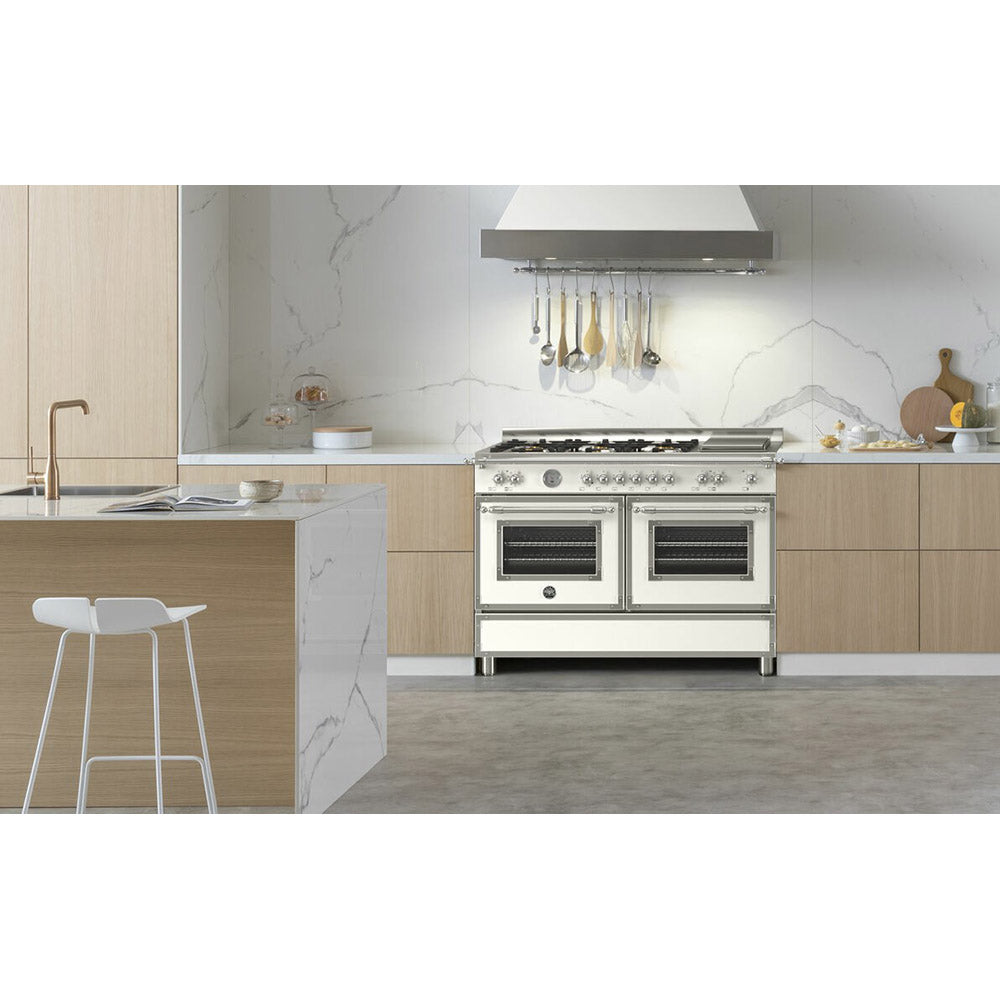 Bertazzoni Heritage 120cm Dual Fuel Range Cooker - Avorio | HER126G2EAVT from Bertazzoni - DID Electrical