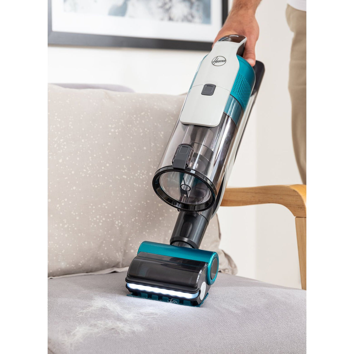 Hoover 0.7L HF9 Anti-Twist Cordless Pet Vacuum Cleaner - Grey &amp; Turquoise | HF910P from Hoover - DID Electrical