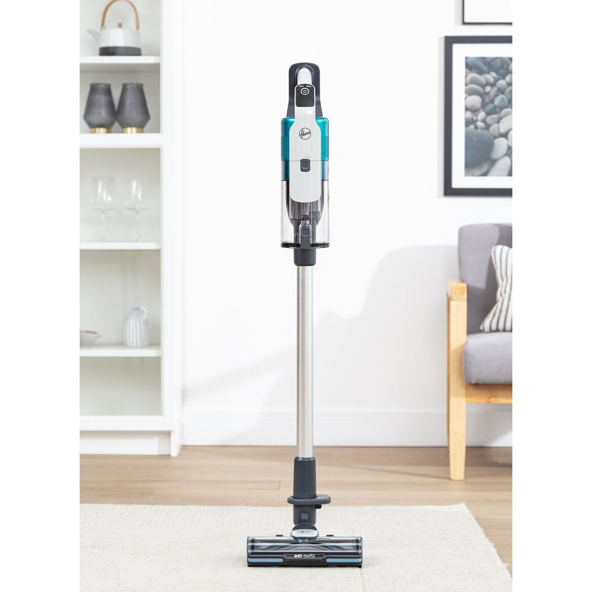 Hoover 0.7L HF9 Anti-Twist Cordless Pet Vacuum Cleaner - Grey &amp; Turquoise | HF910P from Hoover - DID Electrical