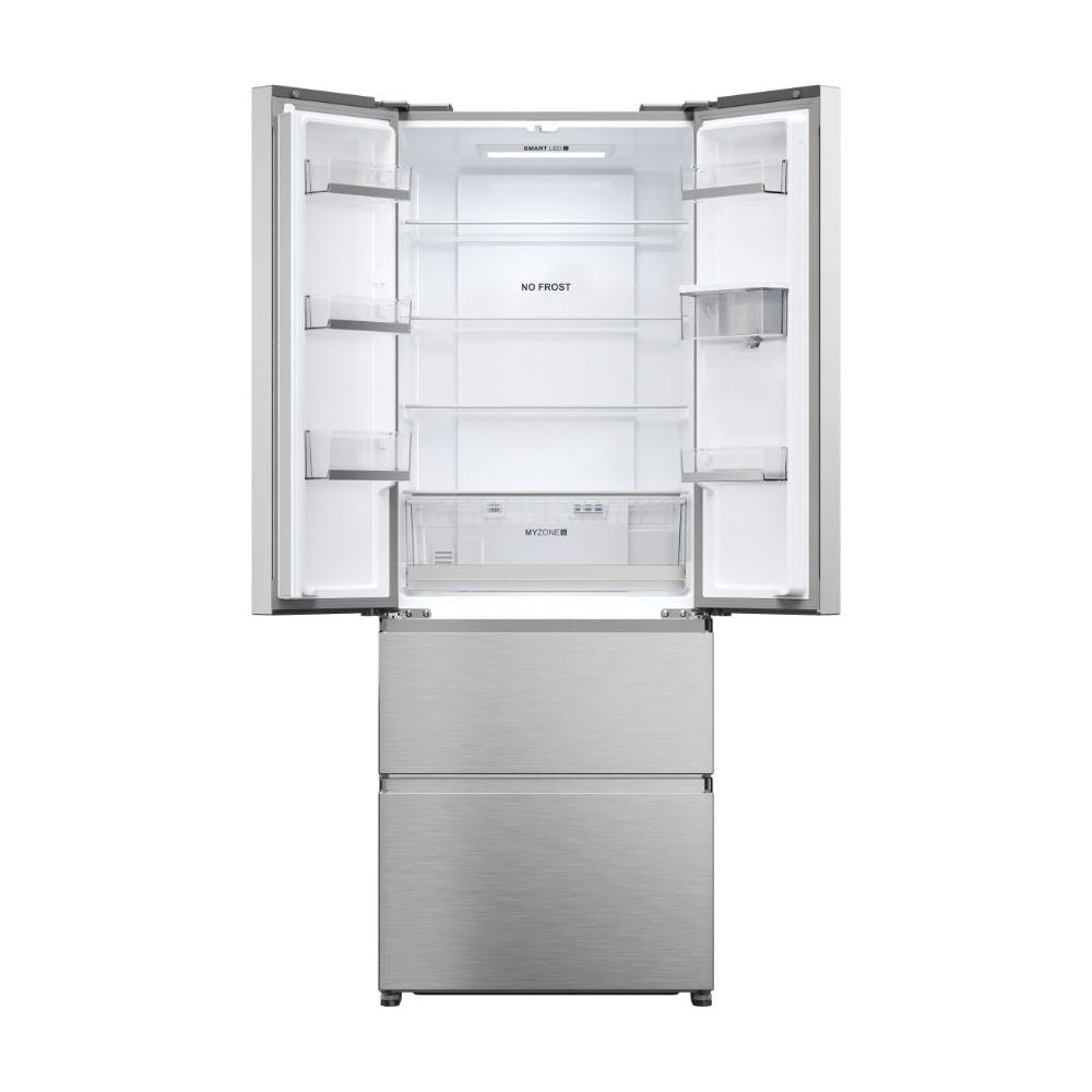 Haier FD 70 Series 5 444L No Frost Multi Door Freestanding Fridge Freezer - Platinum Inox | HFR5719EWMP from Haier - DID Electrical