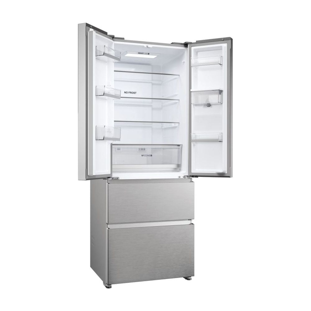 Haier FD 70 Series 5 444L No Frost Multi Door Freestanding Fridge Freezer - Platinum Inox | HFR5719EWMP from Haier - DID Electrical