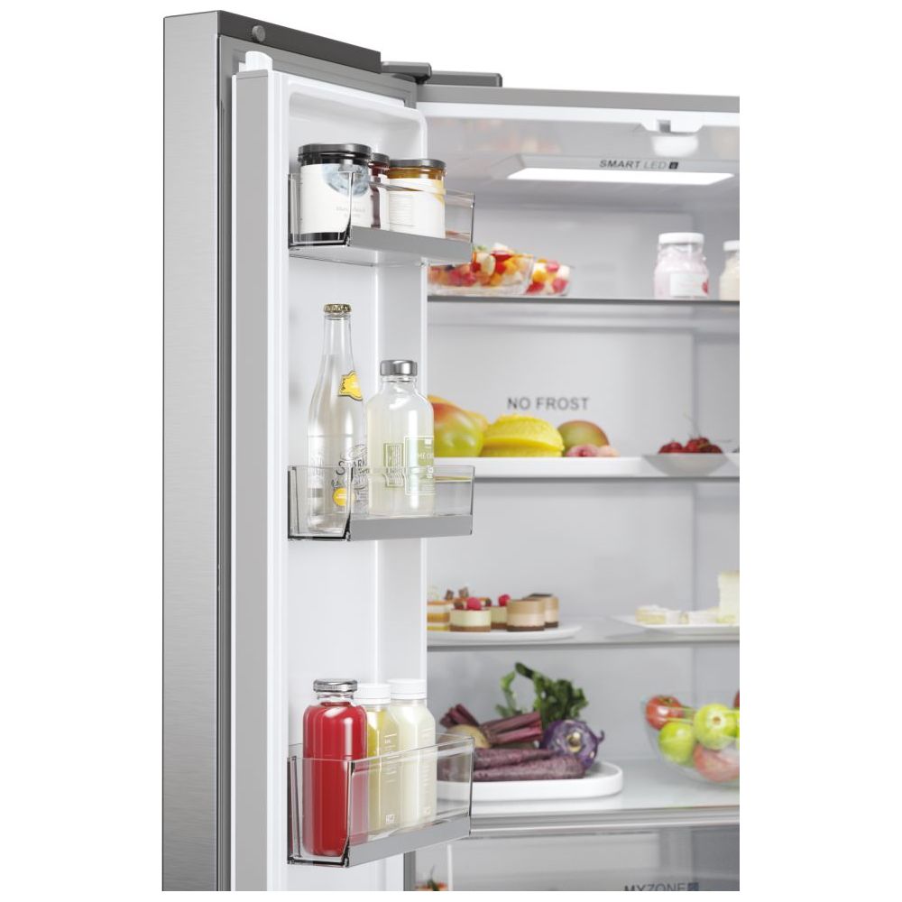 Haier FD 70 Series 5 444L No Frost Multi Door Freestanding Fridge Freezer - Platinum Inox | HFR5719EWMP from Haier - DID Electrical