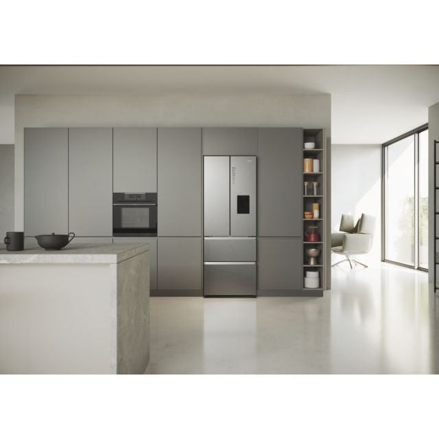 Haier FD 70 Series 5 444L No Frost Multi Door Freestanding Fridge Freezer - Platinum Inox | HFR5719EWMP from Haier - DID Electrical