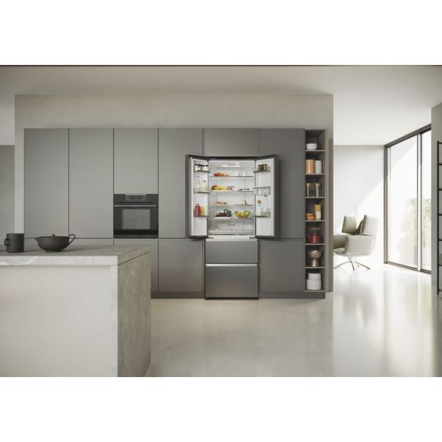 Haier FD 70 Series 5 444L No Frost Multi Door Freestanding Fridge Freezer - Platinum Inox | HFR5719EWMP from Haier - DID Electrical