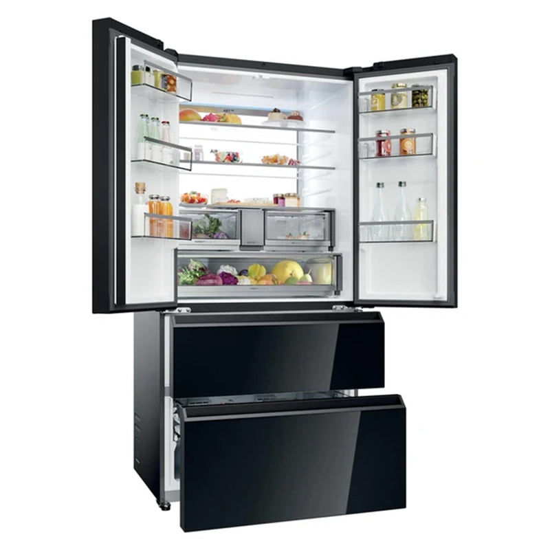 Haier FD 90 Series 7 703L Freestanding French Door Fridge Freezer - Glass Inox | HFR79F19DFGB from Haier - DID Electrical