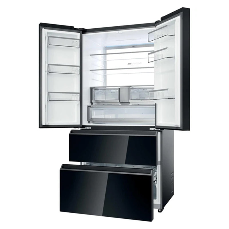 Haier FD 90 Series 7 703L Freestanding French Door Fridge Freezer - Glass Inox | HFR79F19DFGB from Haier - DID Electrical