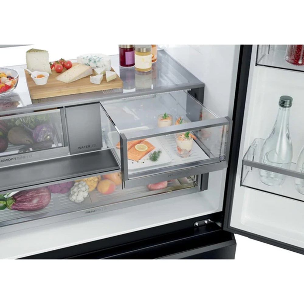 Haier FD 90 Series 7 703L Freestanding French Door Fridge Freezer - Glass Inox | HFR79F19DFGB from Haier - DID Electrical