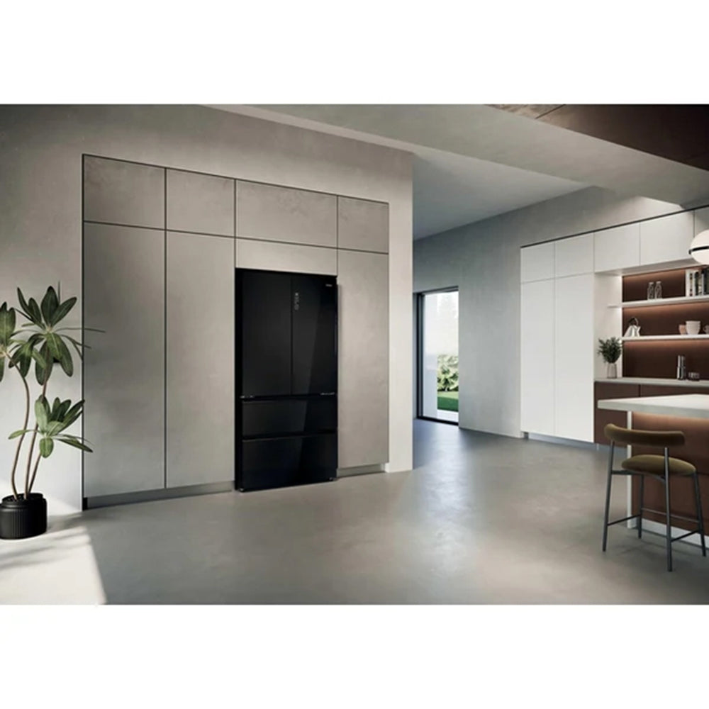 Haier FD 90 Series 7 703L Freestanding French Door Fridge Freezer - Glass Inox | HFR79F19DFGB from Haier - DID Electrical