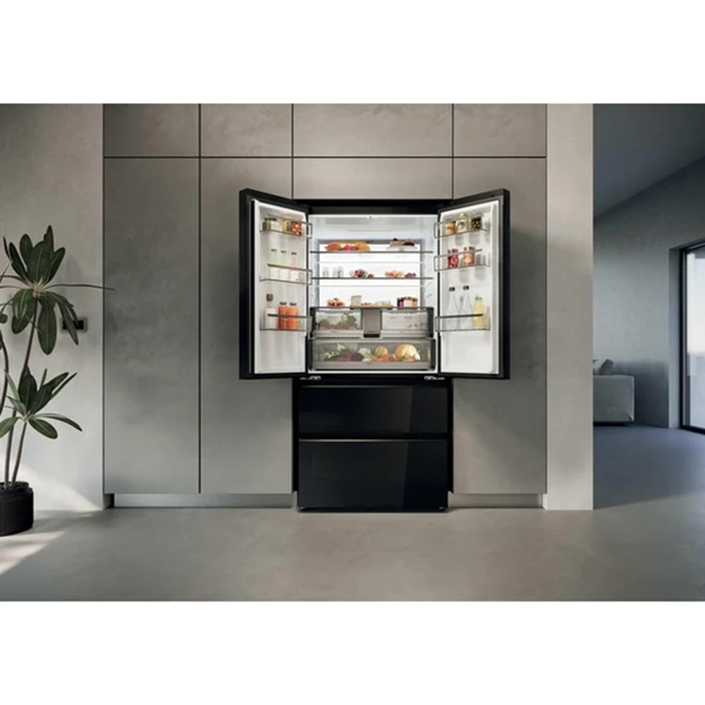 Haier FD 90 Series 7 703L Freestanding French Door Fridge Freezer - Glass Inox | HFR79F19DFGB from Haier - DID Electrical