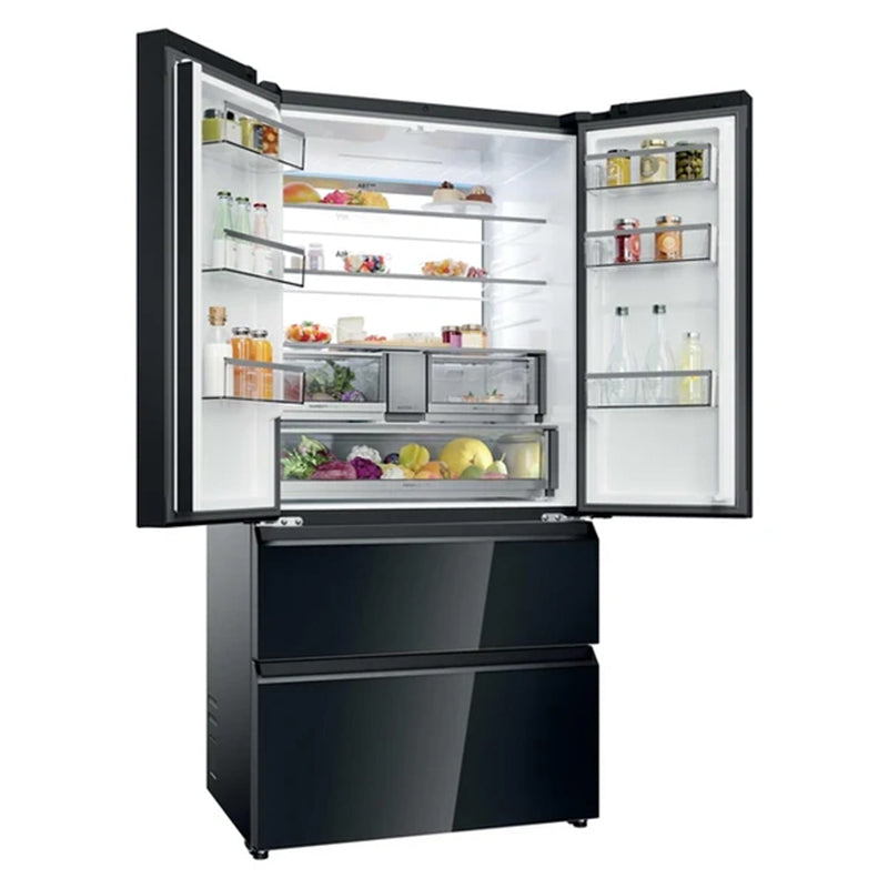 Haier FD 90 Series 7 703L Freestanding French Door Fridge Freezer - Glass Inox | HFR79F19DFGB from Haier - DID Electrical