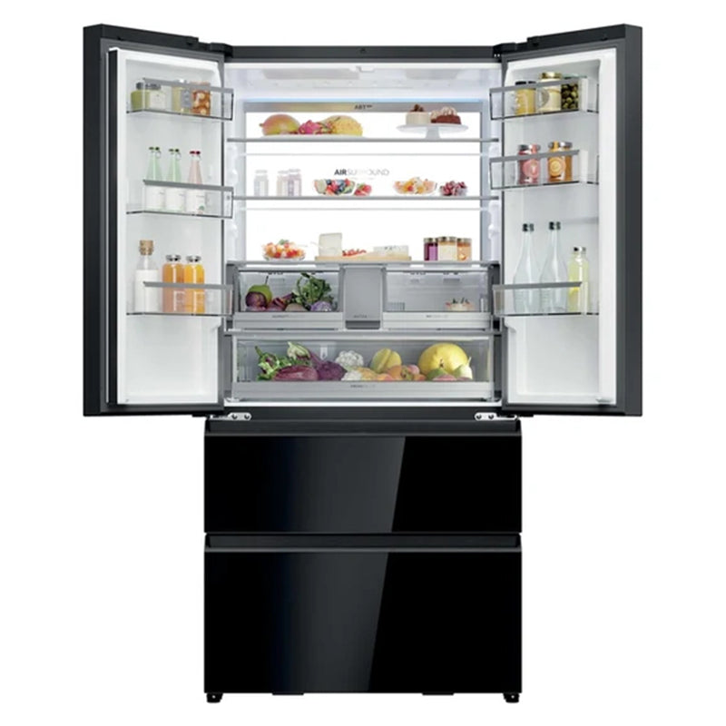 Haier FD 90 Series 7 703L Freestanding French Door Fridge Freezer - Glass Inox | HFR79F19DFGB from Haier - DID Electrical