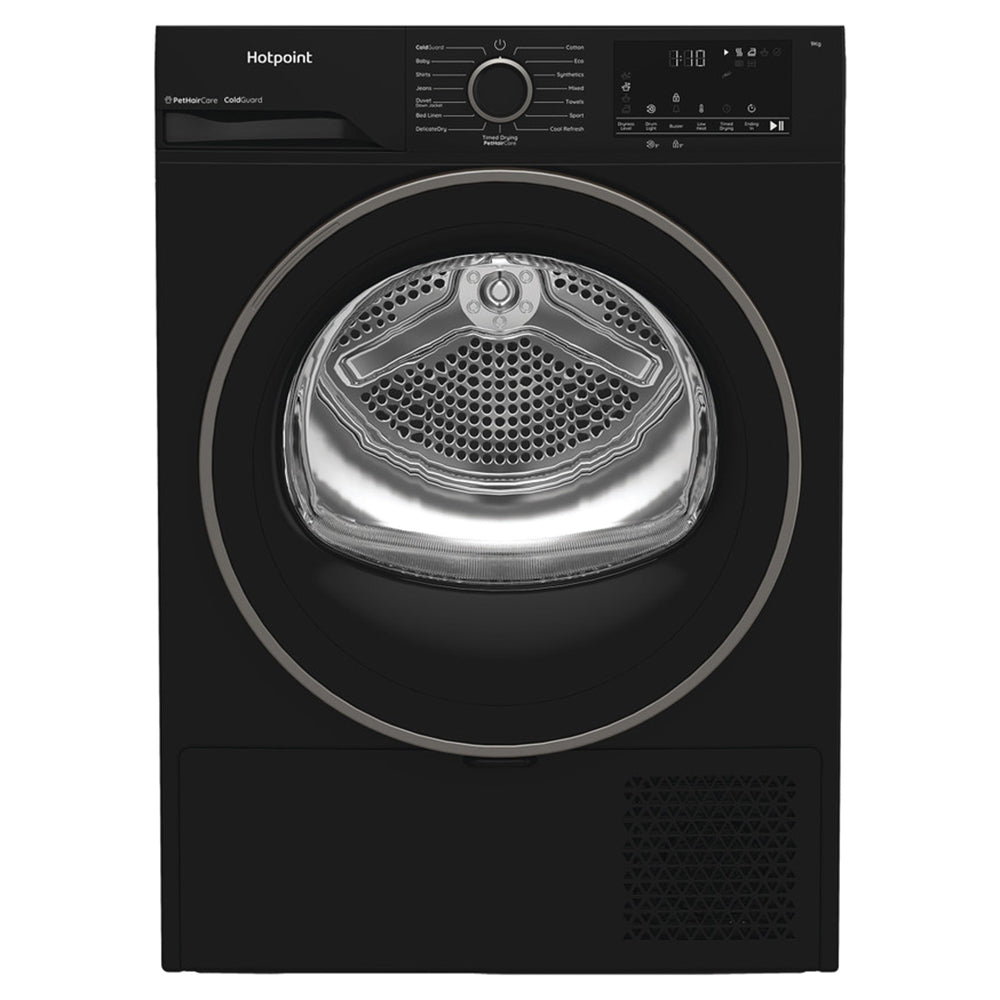 Hotpoint 9KG Freestanding Heat Pump Tumble Dryer - Black | HHDD90BBIRE from Hotpoint - DID Electrical