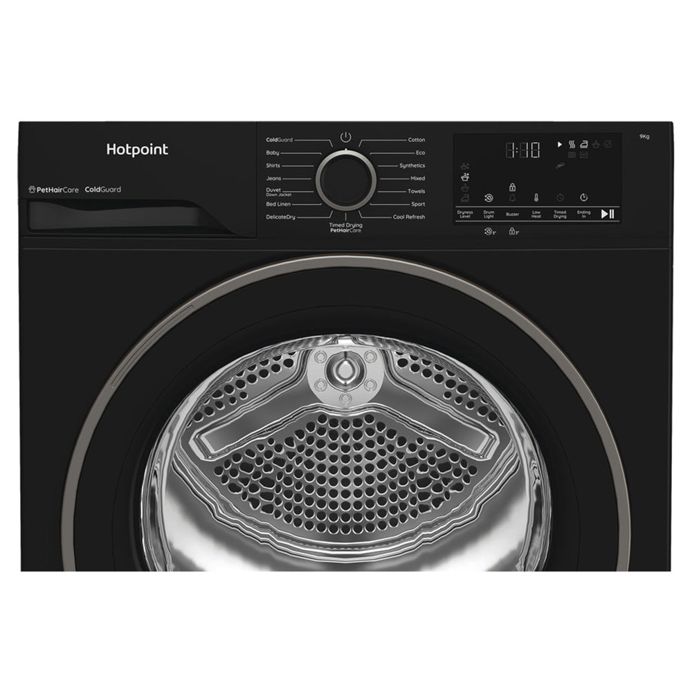 Hotpoint 9KG Freestanding Heat Pump Tumble Dryer - Black | HHDD90BBIRE from Hotpoint - DID Electrical