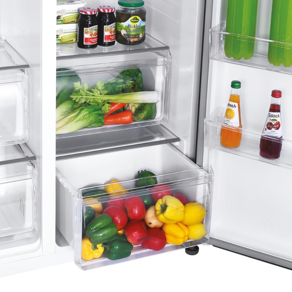 Hoover H-Fridge 500 Maxi 521L Frost Free American Freestanding Fridge Freezer - Inox | HHSBSO-6174XK-1 from Hoover - DID Electrical