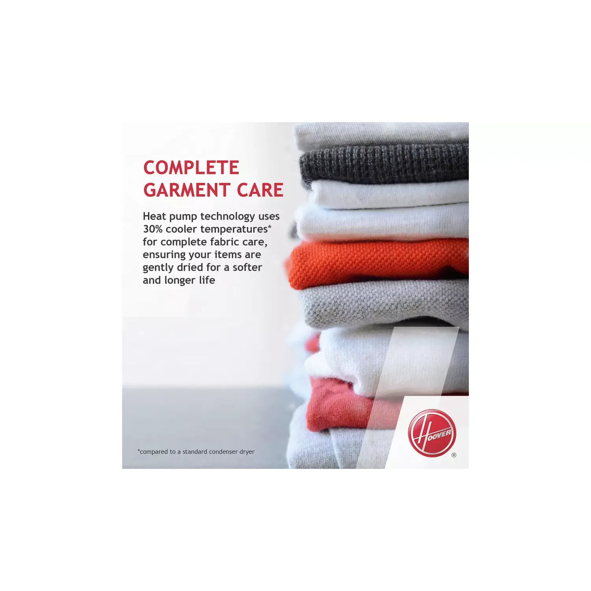 Hoover H-DRY 300 8KG Freestanding Heat Pump Tumble Dryer - White | HLE H8A2DE-80 from Hoover - DID Electrical